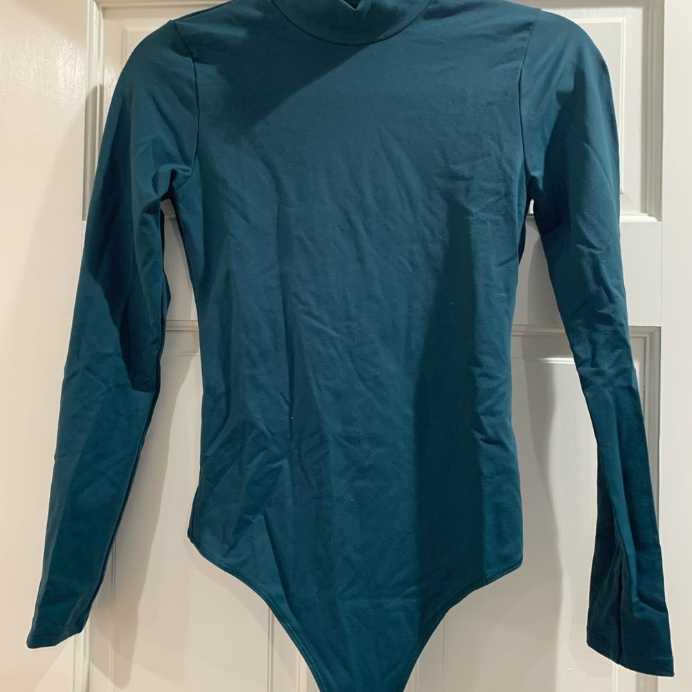 Dark Green Abercrombie Mock Neck Bodysuit